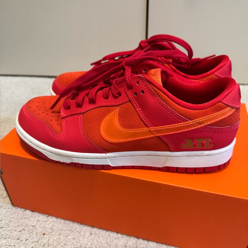 Nike Dunk Low Red and Orange Athletic Sneakers